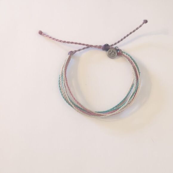 798 Pura Vida Blue Pink Yellow‎ Multi Strand Adjustable Slider Bracelet - Picture 3 of 4